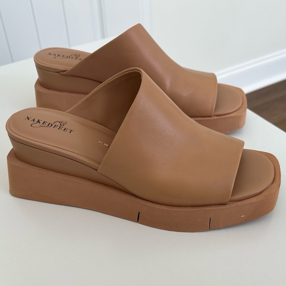 Naked Feet Infinity Slides- Tan Size 9.5